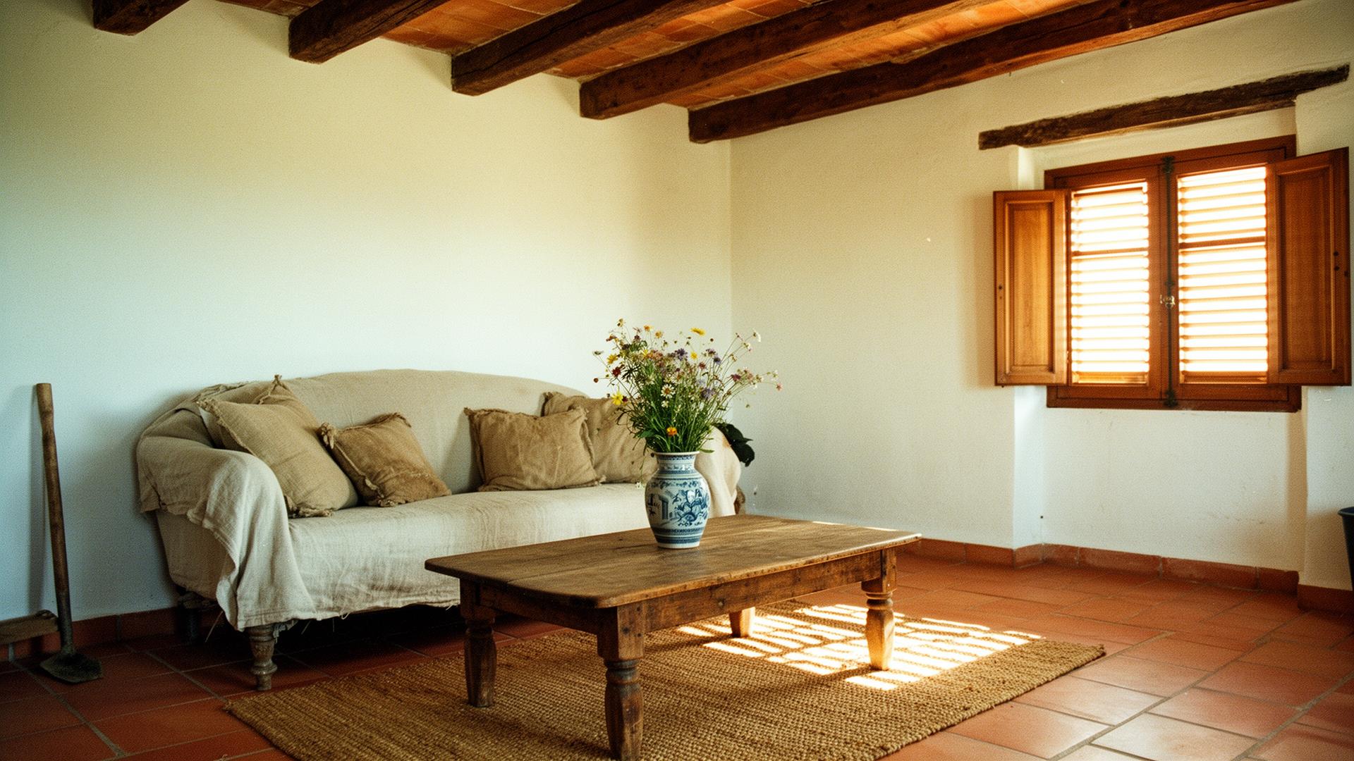 Sitting room with linen sofa